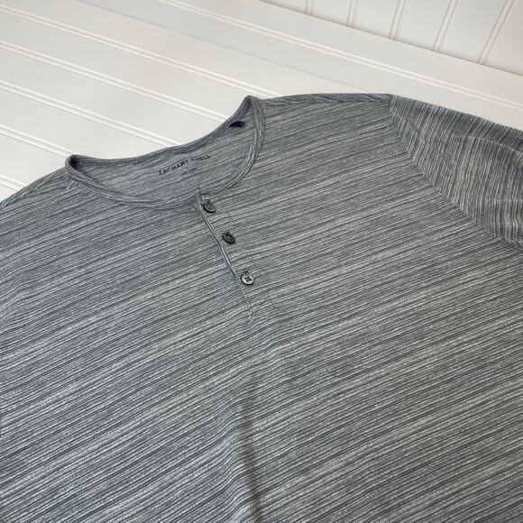 Zachary Prell Men’s Gray Shadow Striped Long Sleeve Henley Shirt Size L - Picture 6 of 6